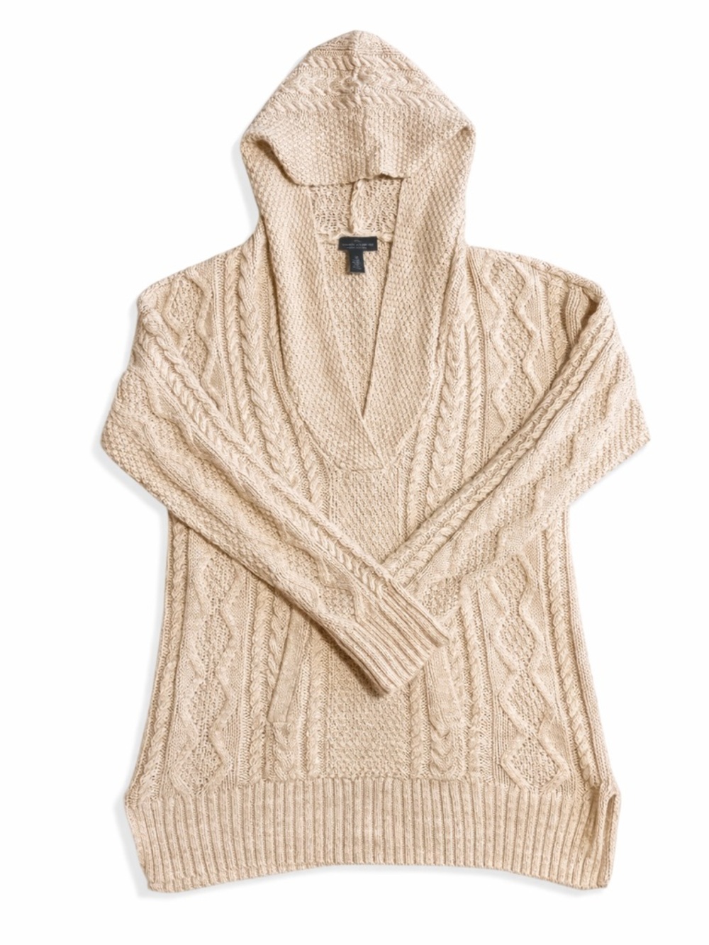 Lauren Ralph Lauren Cream Cable-Knit Hooded Sweater